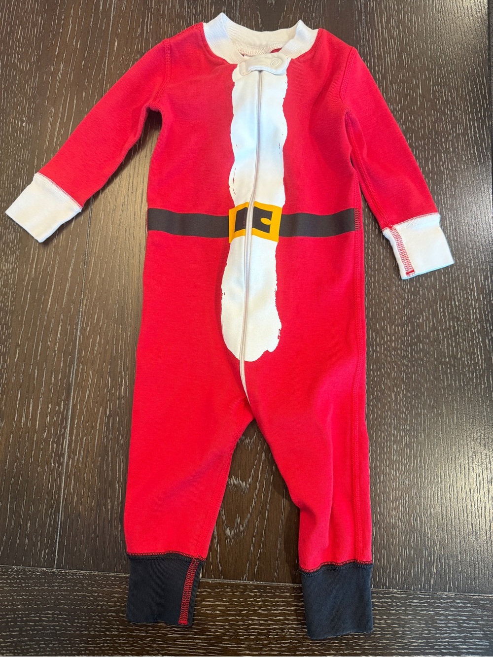 Hanna Andersson Baby Red Santa Suit Zippered Outfit Pajama Cotton 9-12 Months